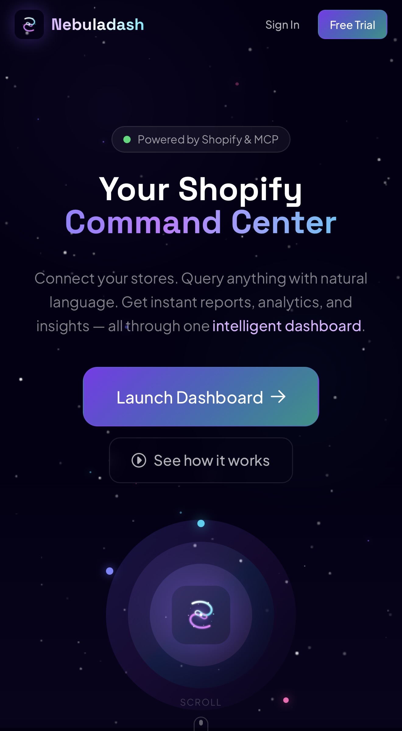 NebulaDash Landing Page